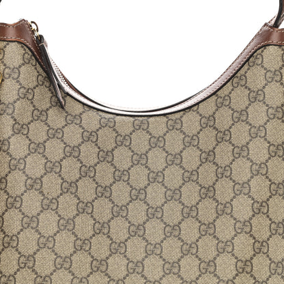 Gucci GG Supreme Monogram Linea A Hobo Brown 8 of 16