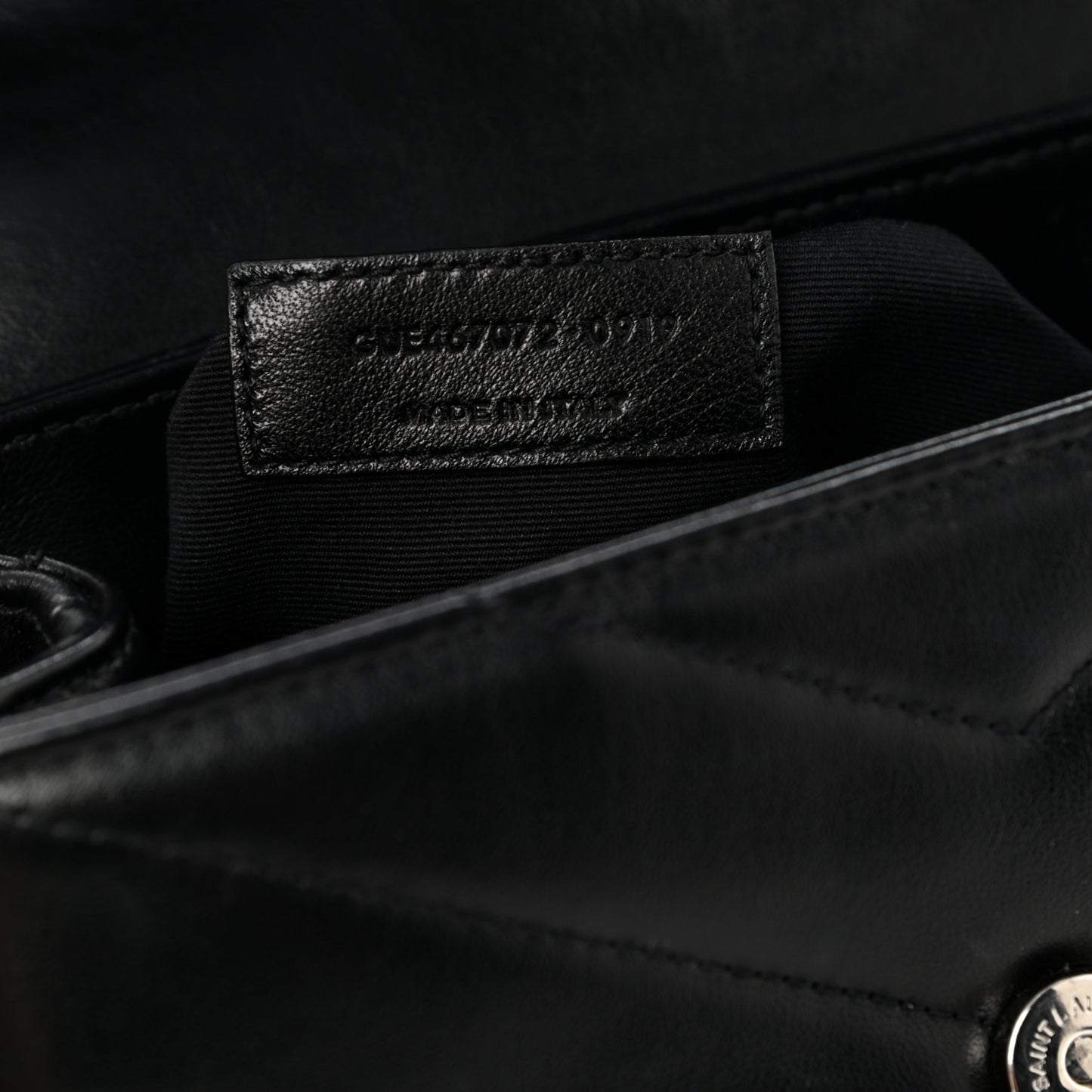 Calfskin Y Quilted Monogram Toy Loulou Crossbody Bag Black