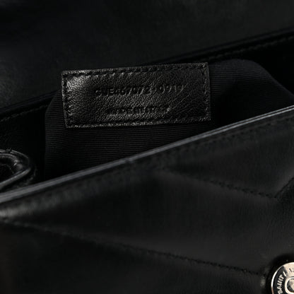 Saint Laurent Calfskin Y Quilted Monogram Toy Loulou Crossbody Bag Black 8 of 12