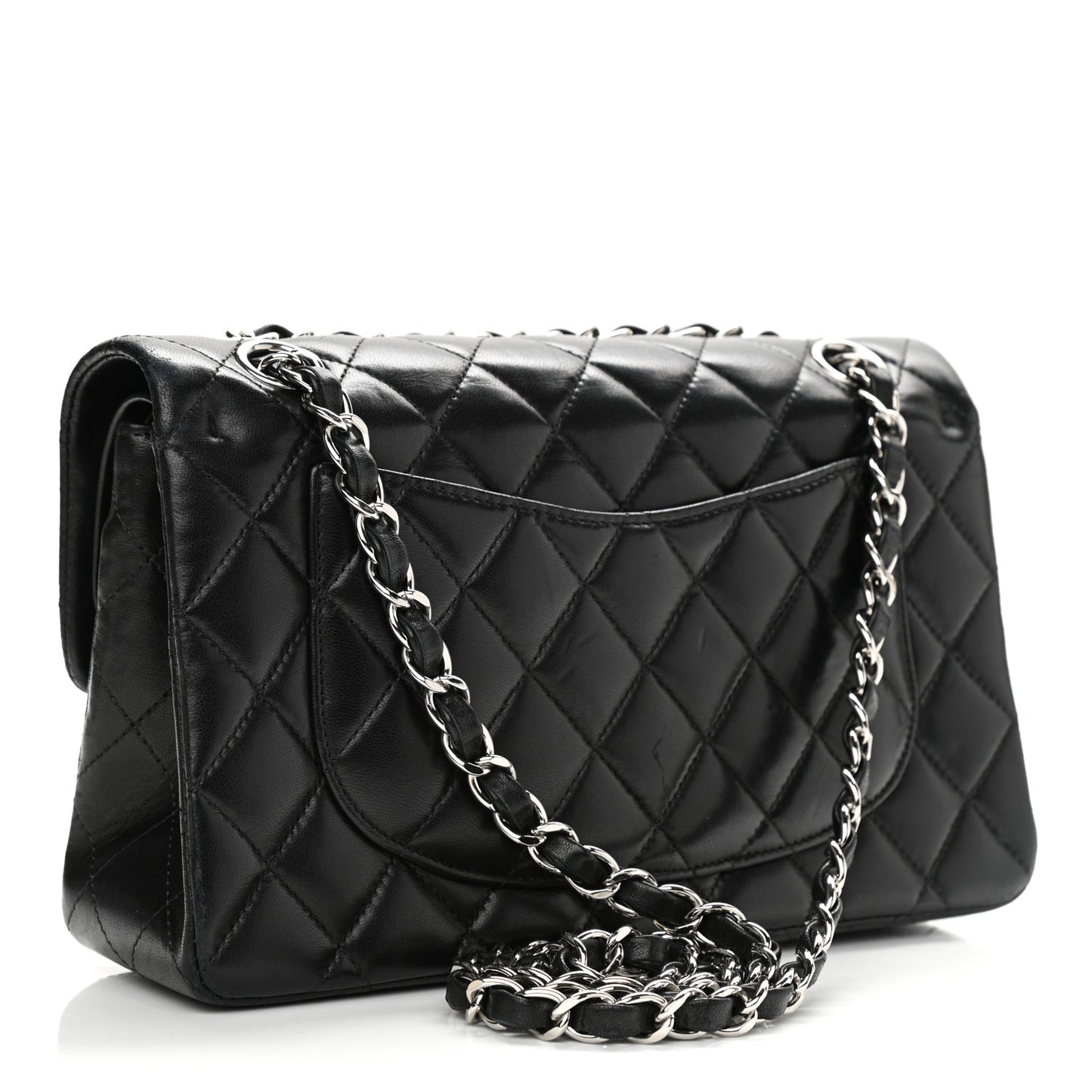Lambskin Quilted Small Double Flap Black