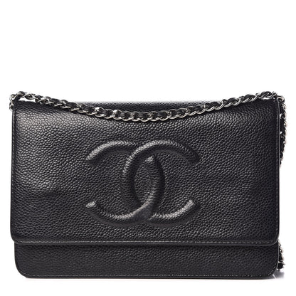 Chanel Caviar Timeless CC Wallet On Chain WOC Black 1 of 14