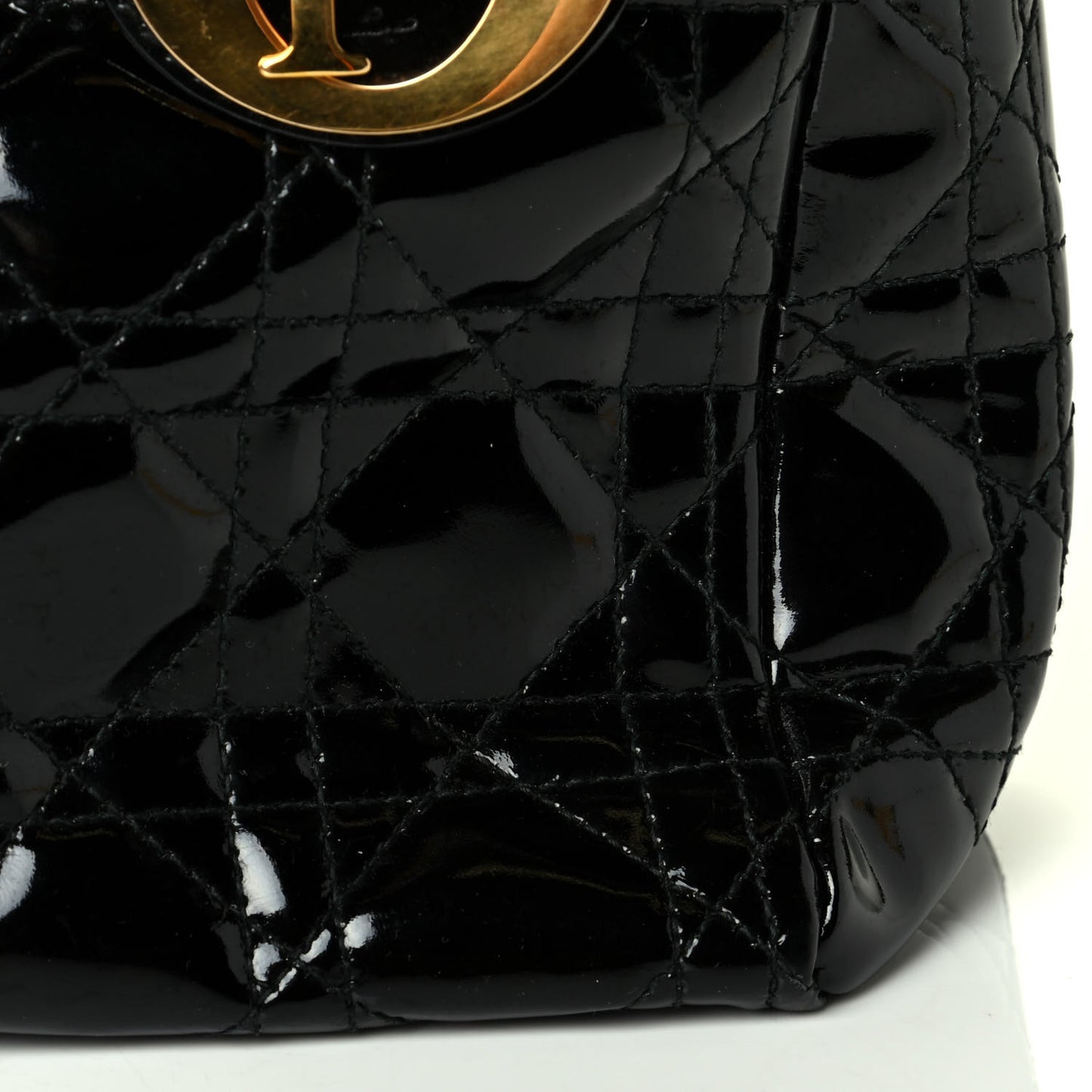 Patent Cannage Medium Lady Dior Black