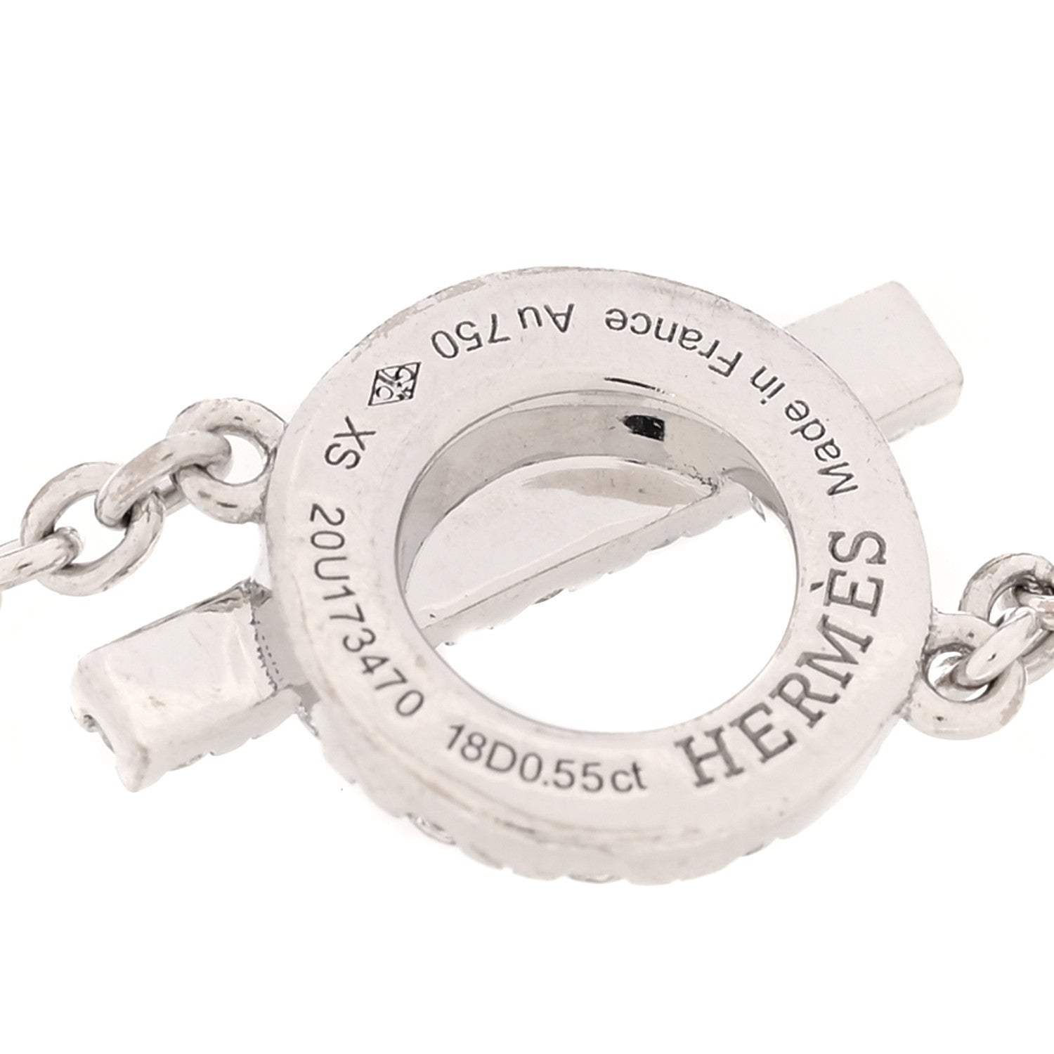 Hermes 18K White Gold Diamond Finesse Bracelet XS 3 of 3