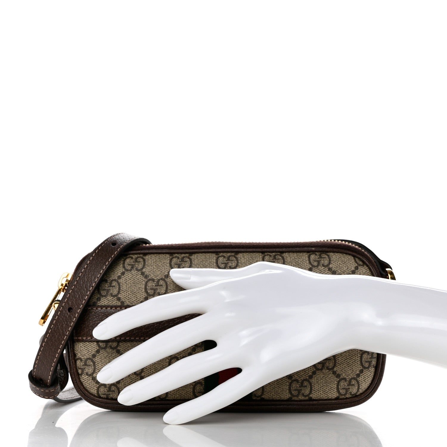 Gucci GG Supreme Monogram Web Mini Ophidia GG Bag Brown 2 of 10