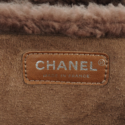 Chanel Shearling Quilted Mademoiselle Flap Beige 6 of 7
