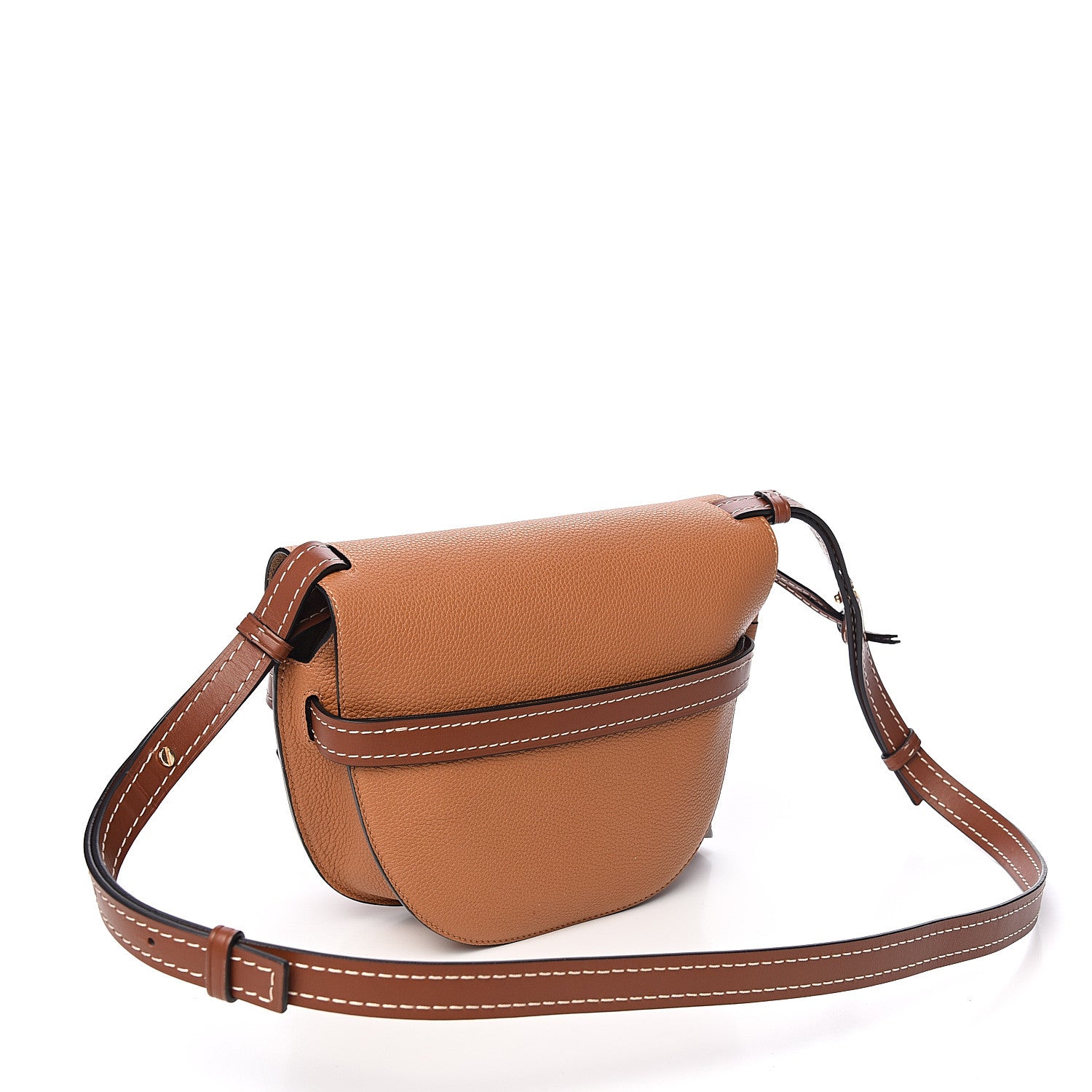 Loewe Grained Calfskin Small Gate Crossbody Bag Caramel Pecan 2 of 8