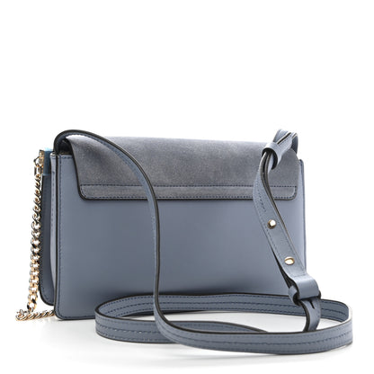 Chloe Suede Calfskin Small Faye Shoulder Bag Washed Blue 4 of 15