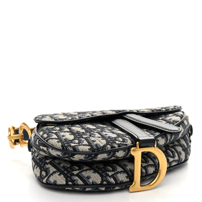 Christian Dior Oblique Mini Saddle Bag Blue 4 of 11
