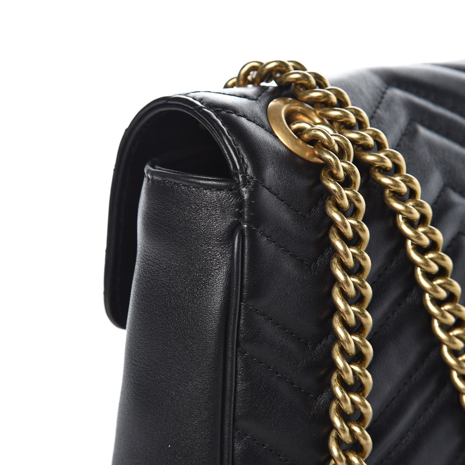 Gucci Calfskin Matelasse Medium GG Marmont Shoulder Bag Black 11 of 11