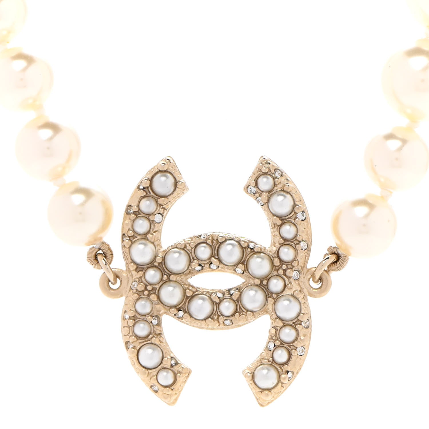 Chanel Pearl CC 100th Anniversary Necklace Light Gold 4 of 8