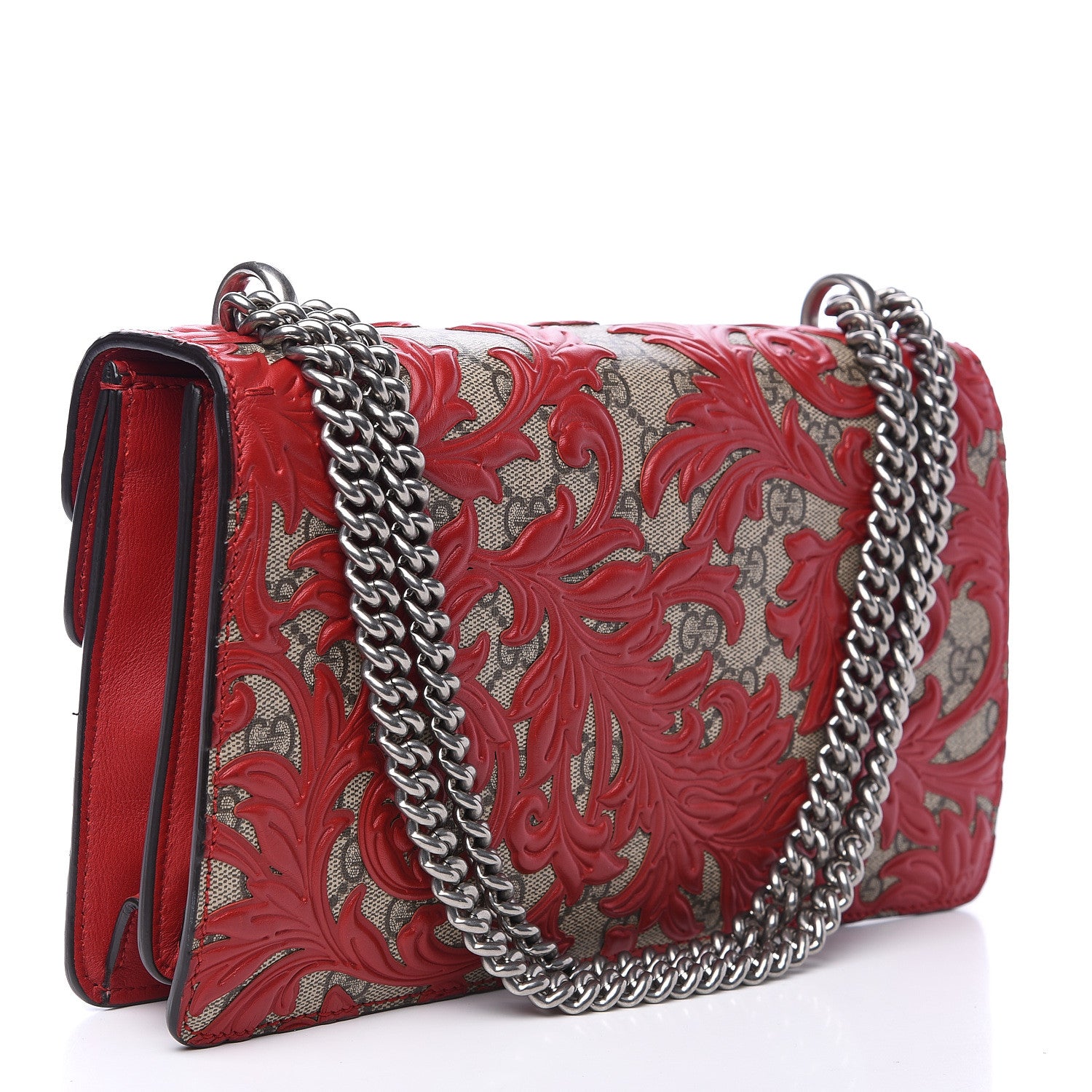 Gucci GG Supreme Monogram Arabesque Small Dionysus Shoulder Bag Hibiscus Red 2 of 14