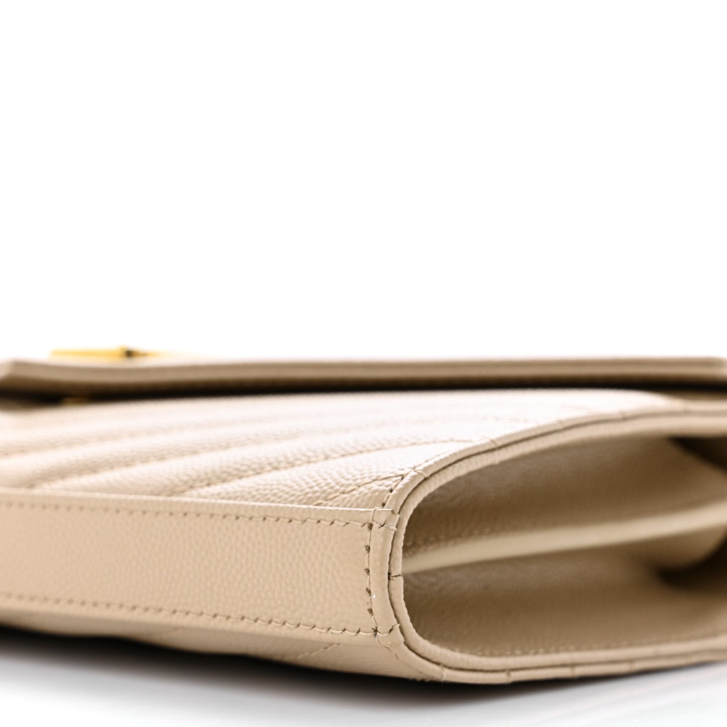 Grain De Poudre Matelasse Chevron Monogram Chain Wallet Dark Beige