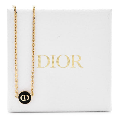 Christian Dior Metal CD Logo Necklace Gold Black 6 of 6