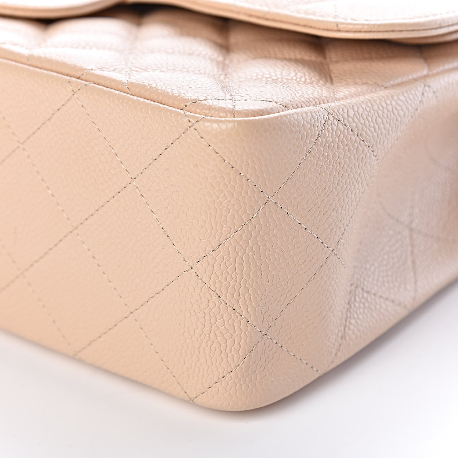 Chanel Caviar Quilted Jumbo Double Flap Beige Clair 9 of 10