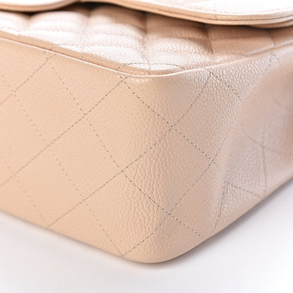 Chanel Caviar Quilted Jumbo Double Flap Beige Clair 9 of 10