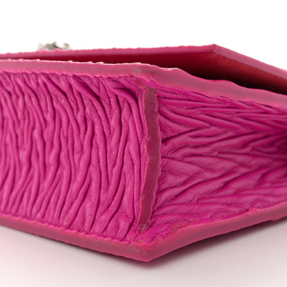 Alexander McQueen Lambskin Pleated Skull Medium Chain Crossbody Bag Fuchsia 10 of 13