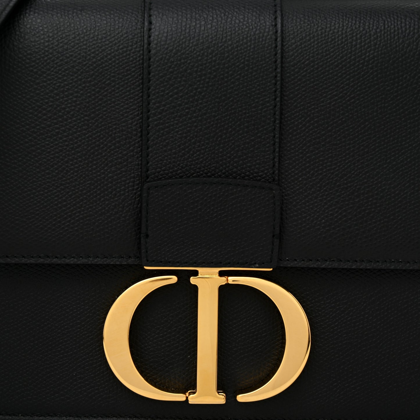 Grained Calfskin 30 Montaigne Flap Bag Black