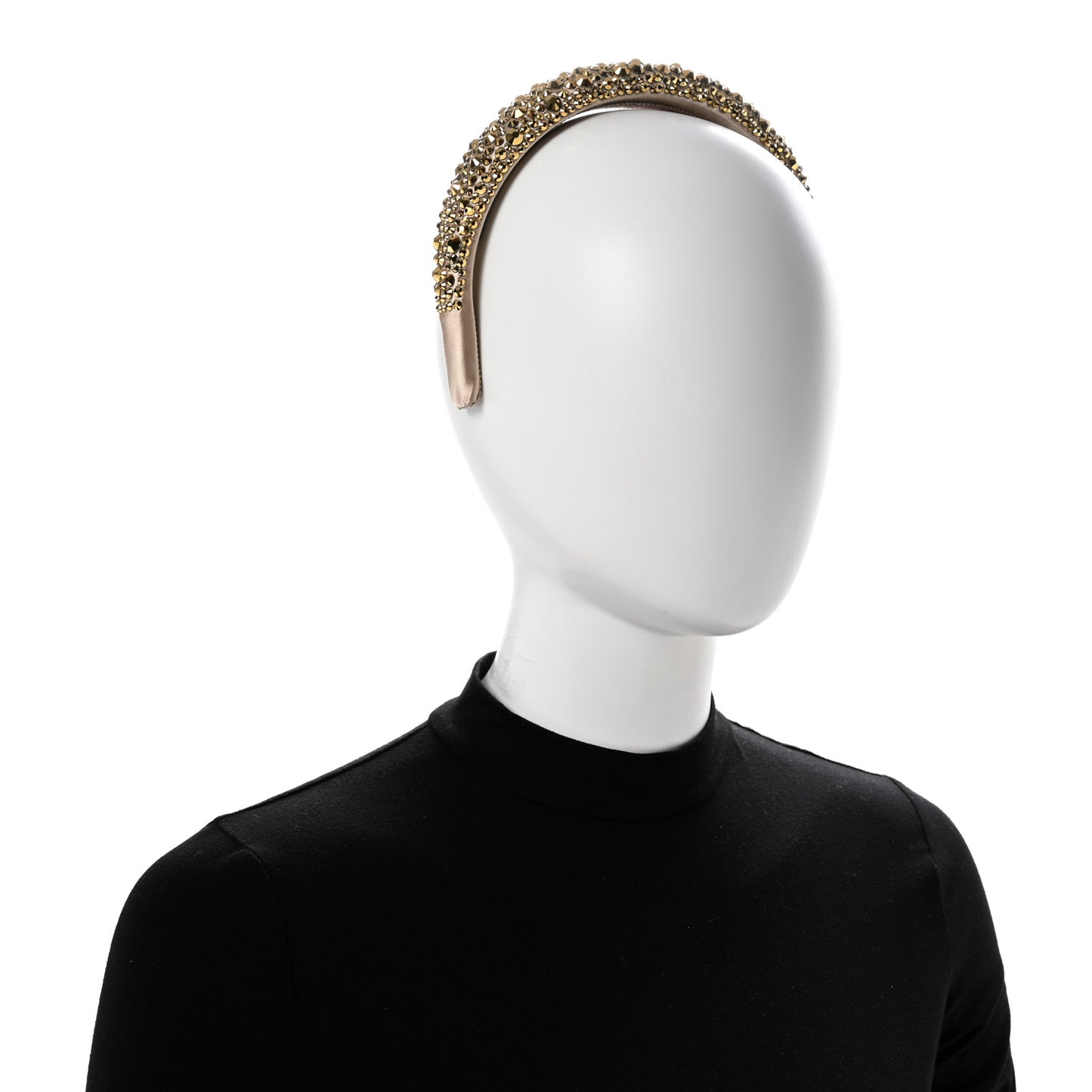 Satin Crystal Embellished Headband Platino