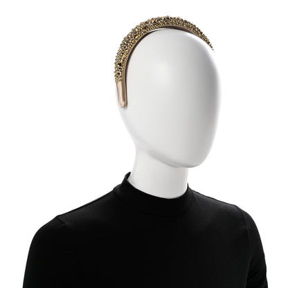 Prada Satin Crystal Embellished Headband Platino 2 of 5