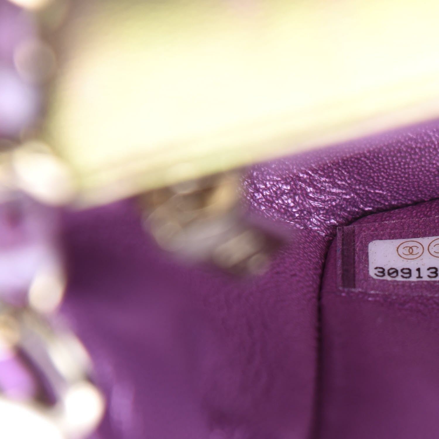 Chanel Iridescent Lambskin Quilted Mini Rectangular Flap Purple 9 of 10
