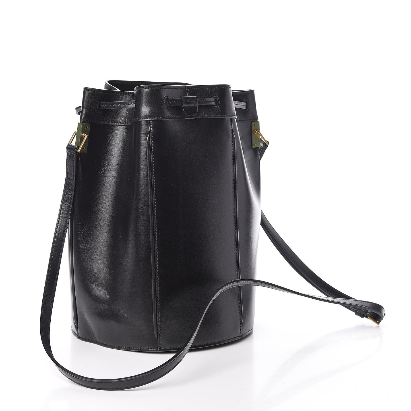 Smooth Calfskin Medium Talitha Bucket Bag Black