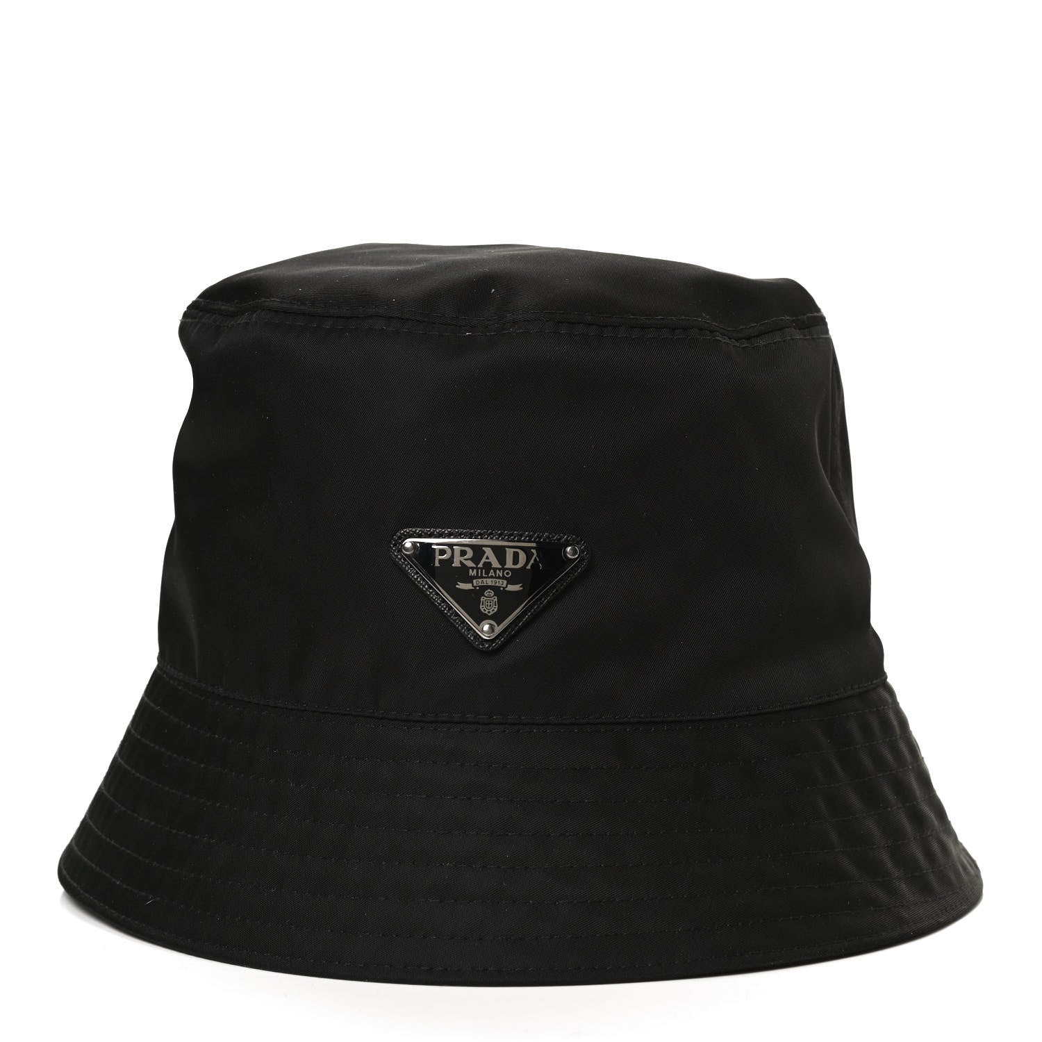 Prada Re-Nylon Saffiano Metal Triangle Logo Mens Bucket Hat XL Black 2 of 6