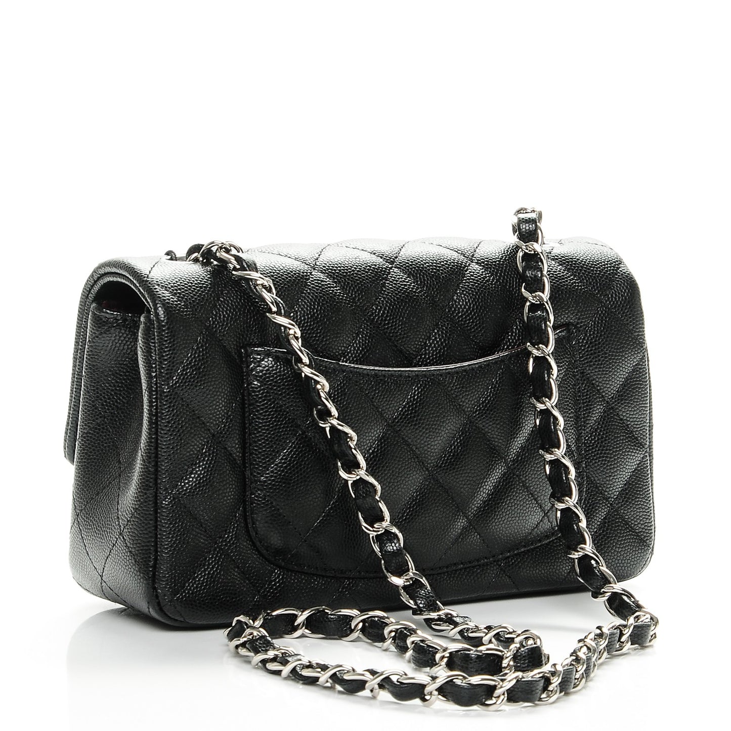 Caviar Quilted Mini Rectangular Flap Black