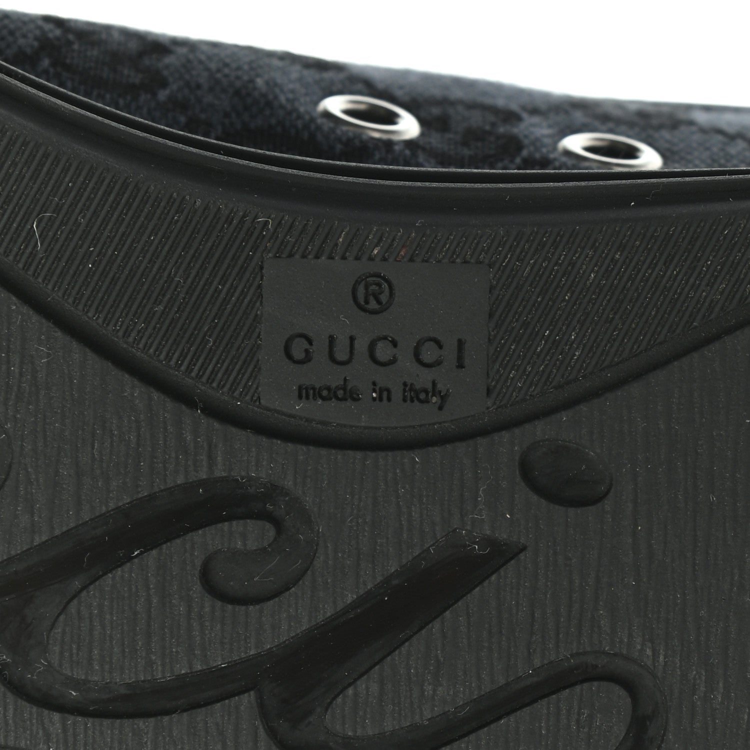 Gucci GG Monogram Calfskin Womens Low Top Sneakers 37 Piombo Black 6 of 8