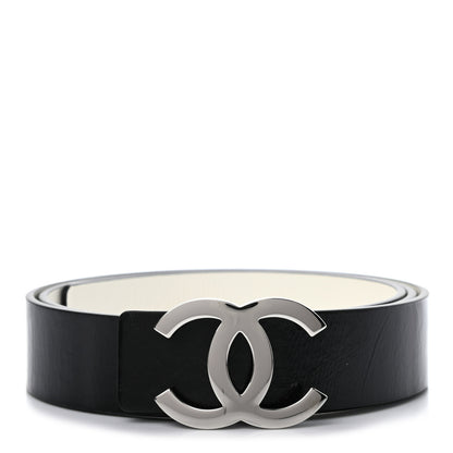 Chanel Patent Calfskin CC Reversible Belt 105 Black White 1 of 5