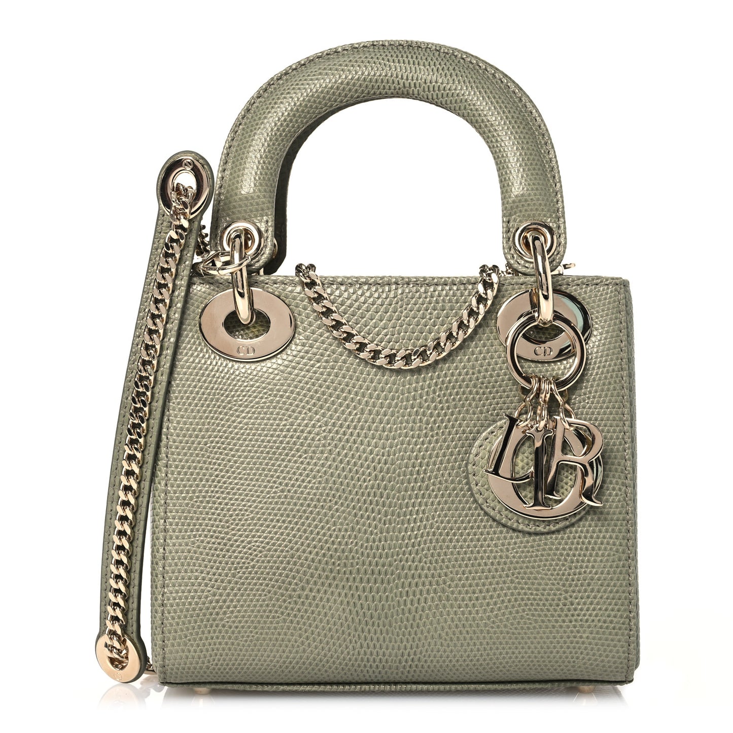 Lizard Mini Lady Dior  Vert Saule
