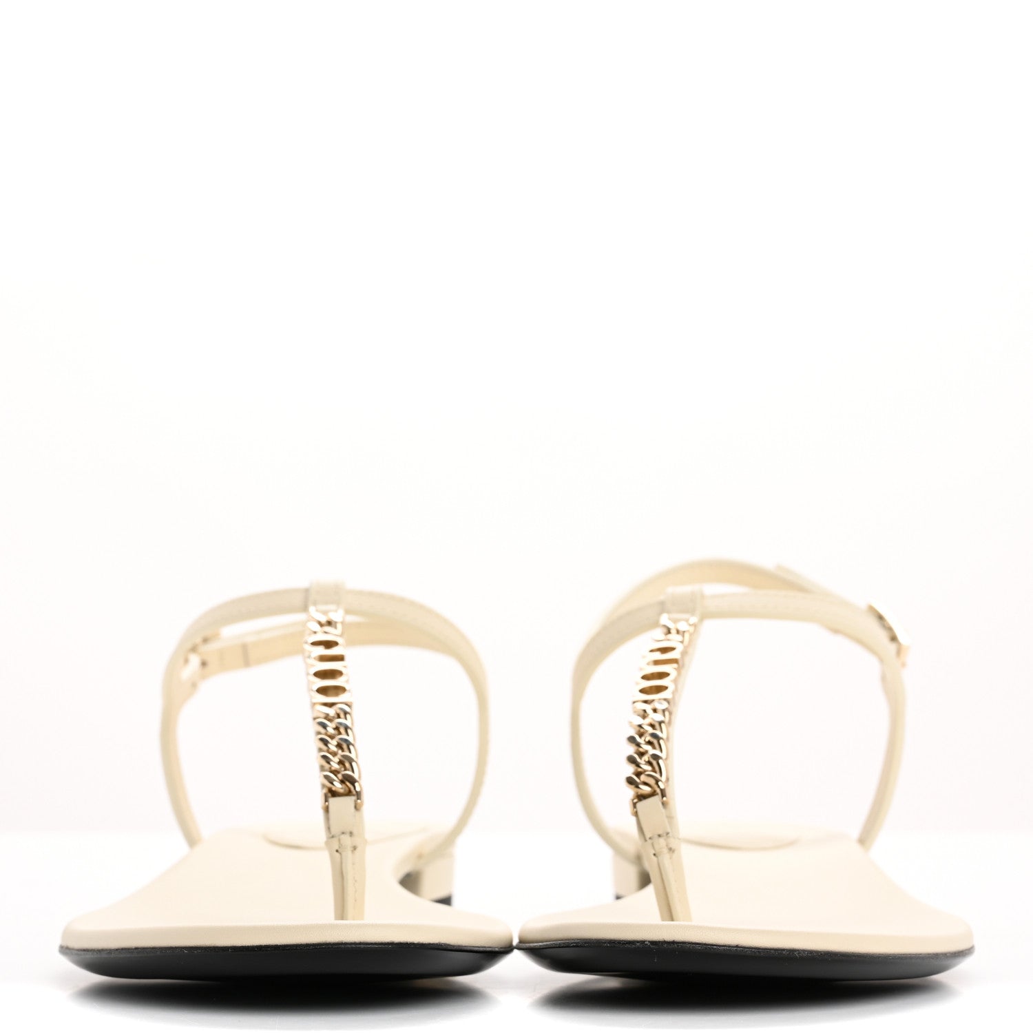 Gucci Sierra Calfskin Signoria Thong Sandals 38.5 New Ivoire 3 of 9