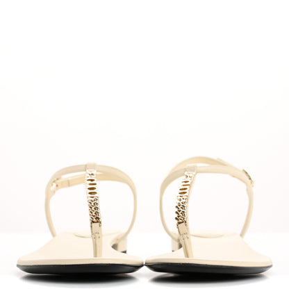 Gucci Sierra Calfskin Signoria Thong Sandals 38.5 New Ivoire 3 of 9