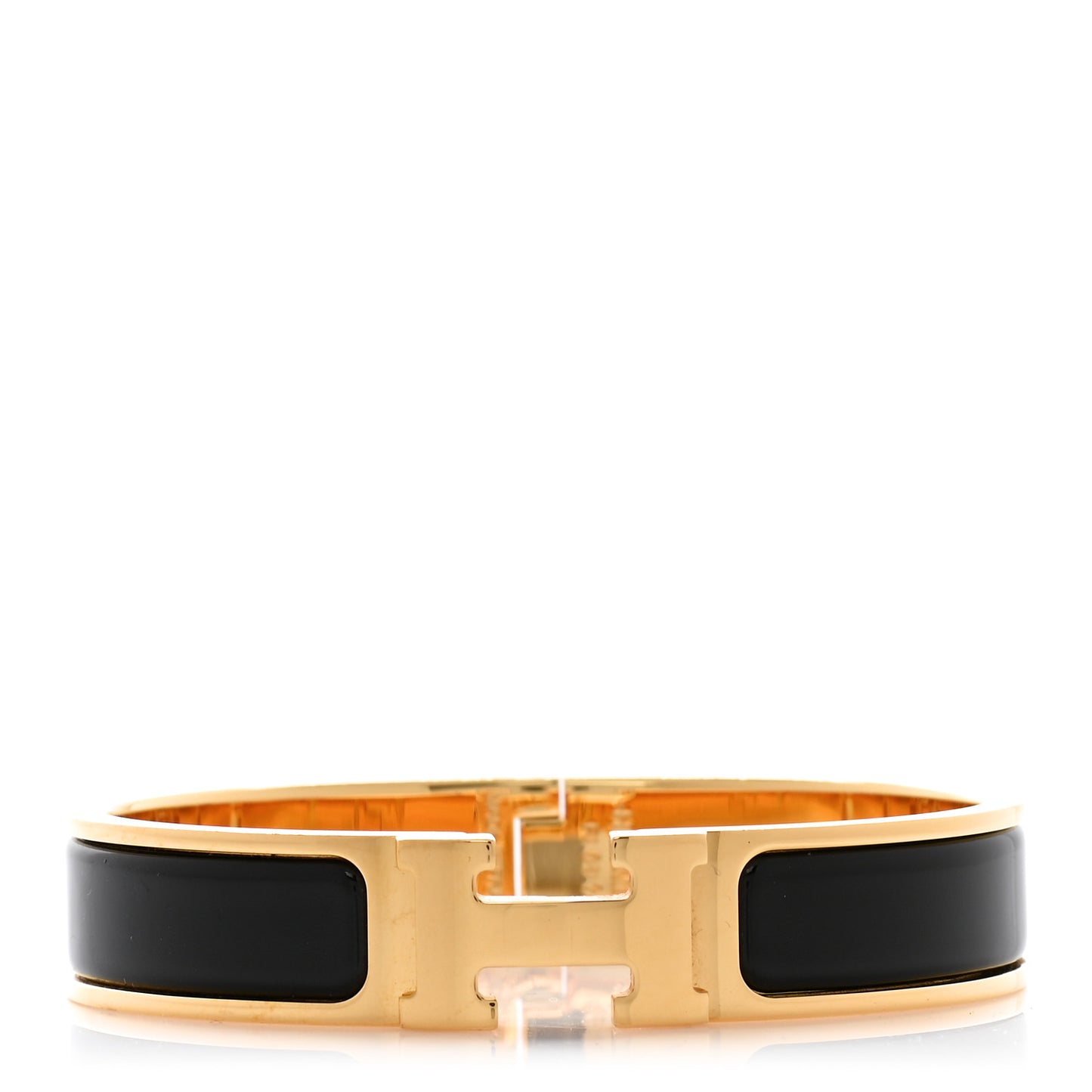 Enamel Narrow Clic Clac H Bracelet PM Black