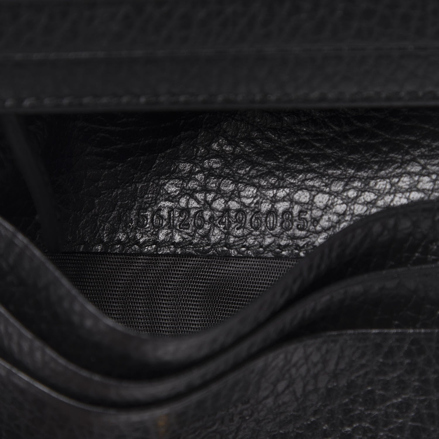 Gucci Pebbled Calfskin GG Marmont Card Case Black 7 of 8