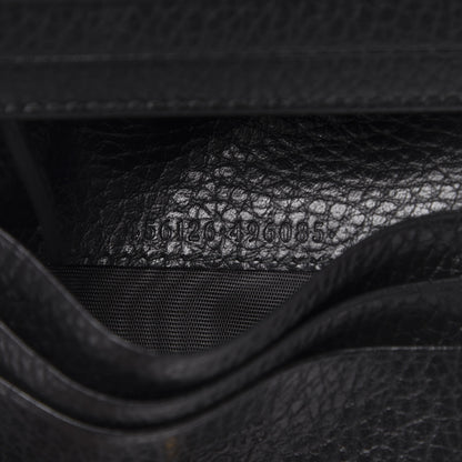 Gucci Pebbled Calfskin GG Marmont Card Case Black 7 of 8