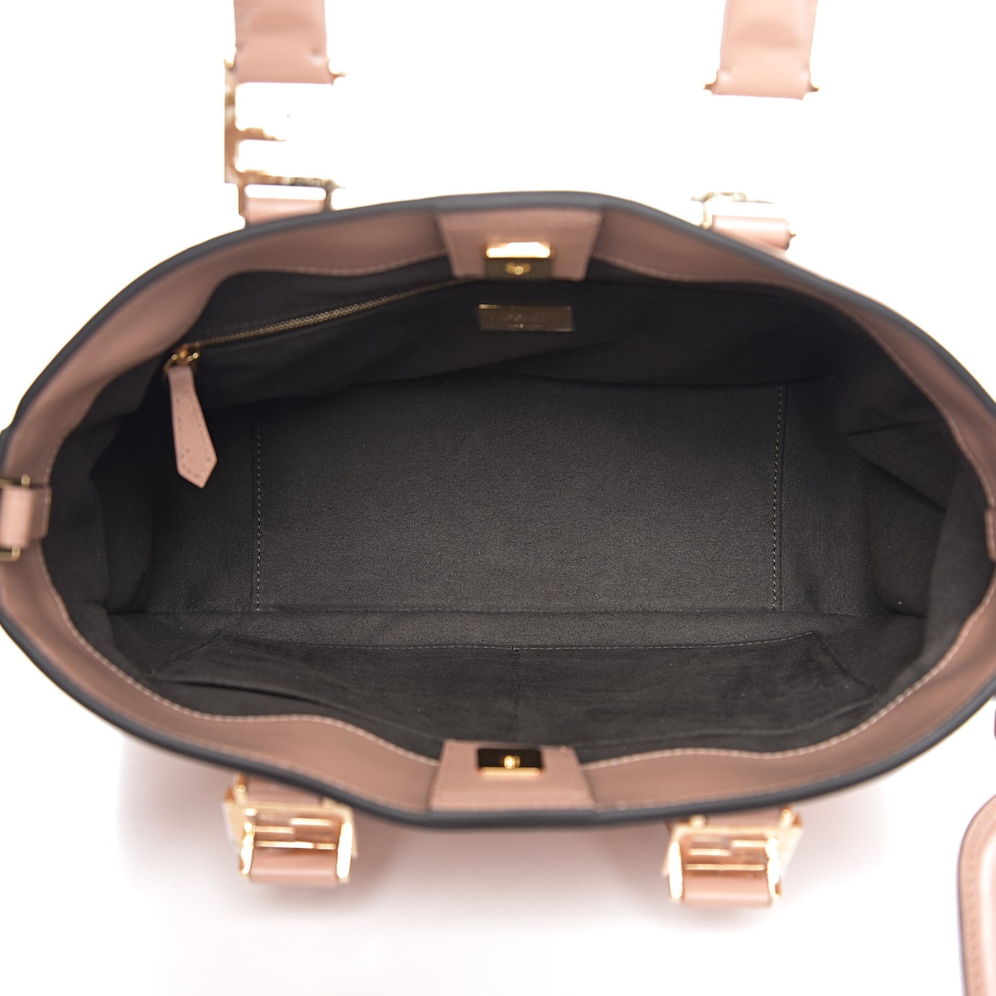 Vitello Glacier Small FF Tote Rosa Bourbon