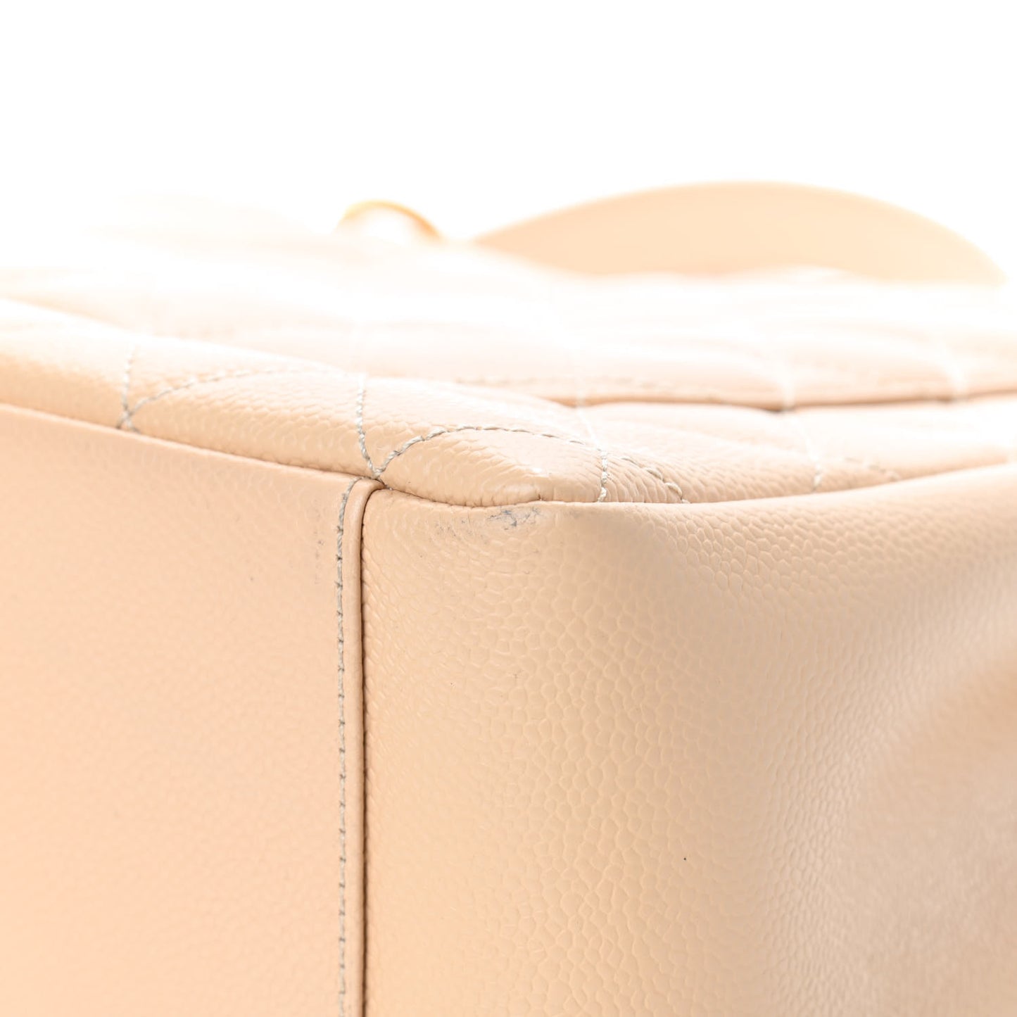 Caviar Quilted Grand Shopping Tote GST Beige Clair
