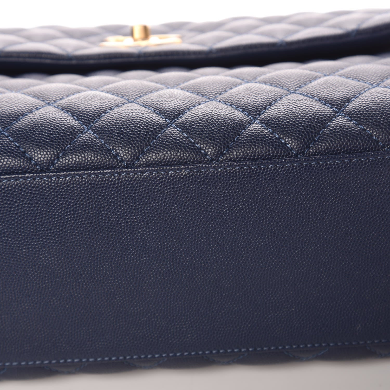 Chanel Caviar Lizard Quilted Medium Coco Handle Flap Navy 11 of 13