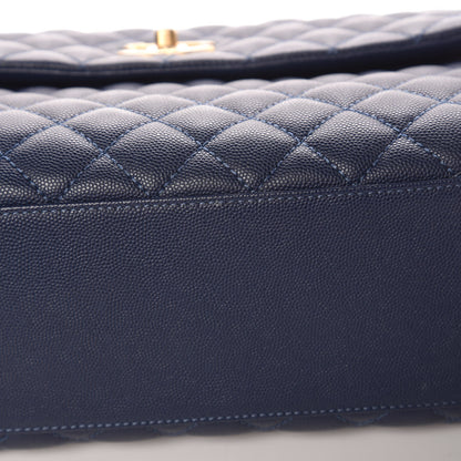 Chanel Caviar Lizard Quilted Medium Coco Handle Flap Navy 11 of 13