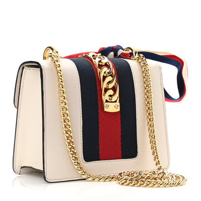 Gucci Calfskin Mini Sylvie Chain Shoulder Bag White 3 of 12