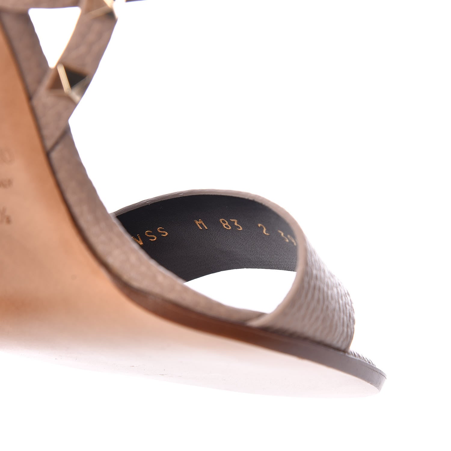 Valentino Garavani Pebbled Calfskin Rockstud Double Slingback Strap 85mm Sandals 39.5 Poudre 7 of 8