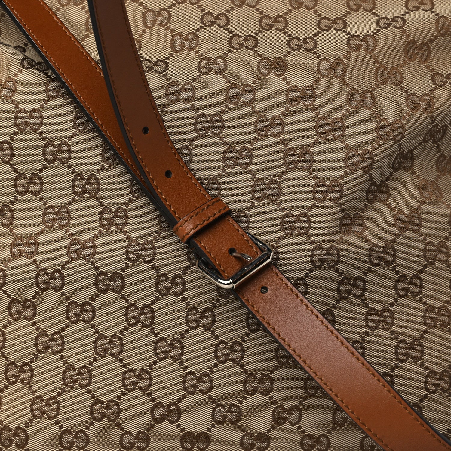 Gucci Monogram Large Flat Messenger Bag Brown 8 of 11