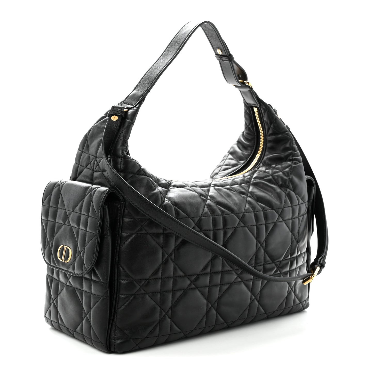 Lambskin Macrocannage Large D-Dream Bag Black