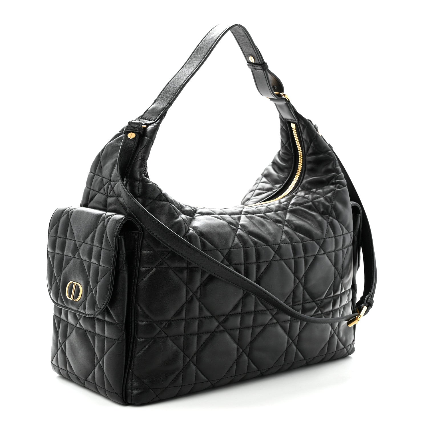 Christian Dior Lambskin Macrocannage Large D-Dream Bag Black 3 of 11