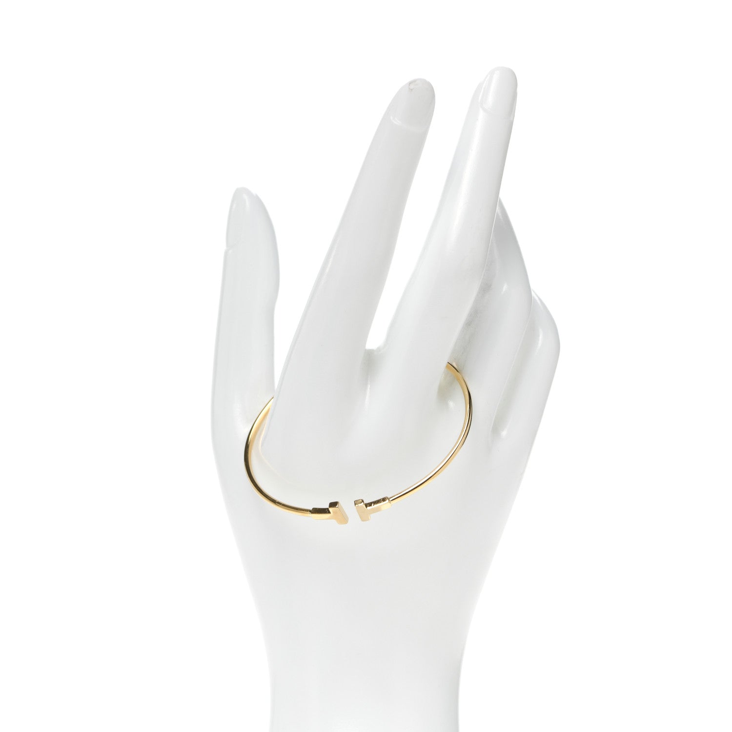 Tiffany 18K Yellow Gold Narrow T Wire Bracelet 2 of 5