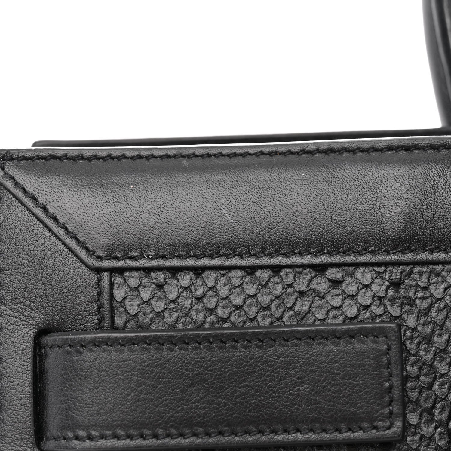 Saint Laurent Python Calfskin Embossed Small Sac de Jour Black 14 of 17