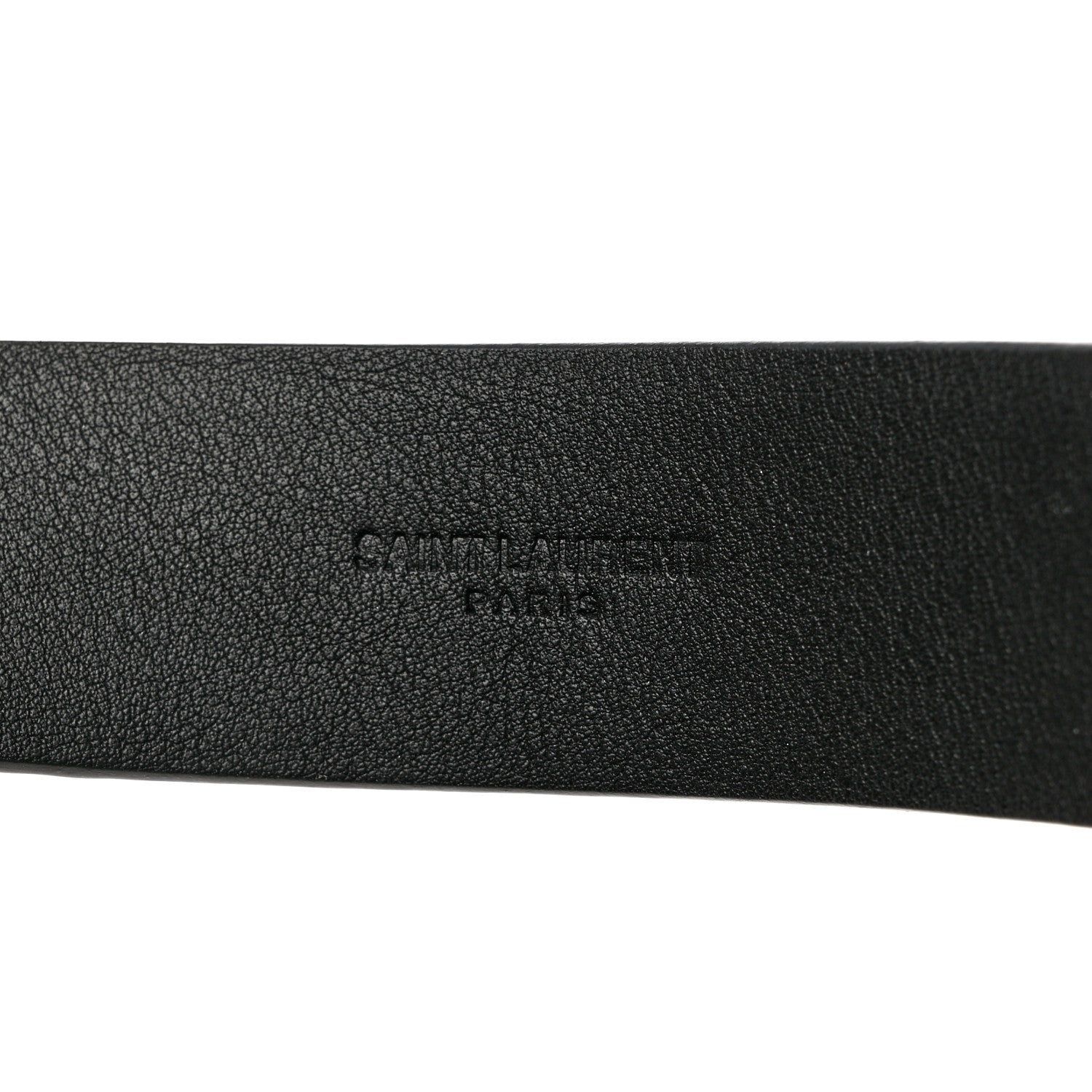 Saint Laurent Calfskin Crocodile Embossed Square Buckle Belt 80 32 Black 6 of 7
