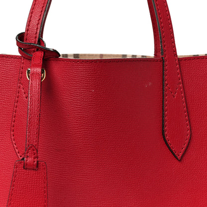 Burberry Grainy Calfskin Haymarket Check Medium Reversible Tote Red 13 of 23