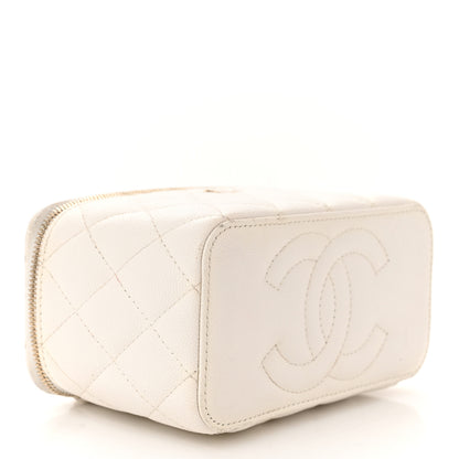 Chanel Caviar Quilted Small Vanity Case With Chain White 4 of 14