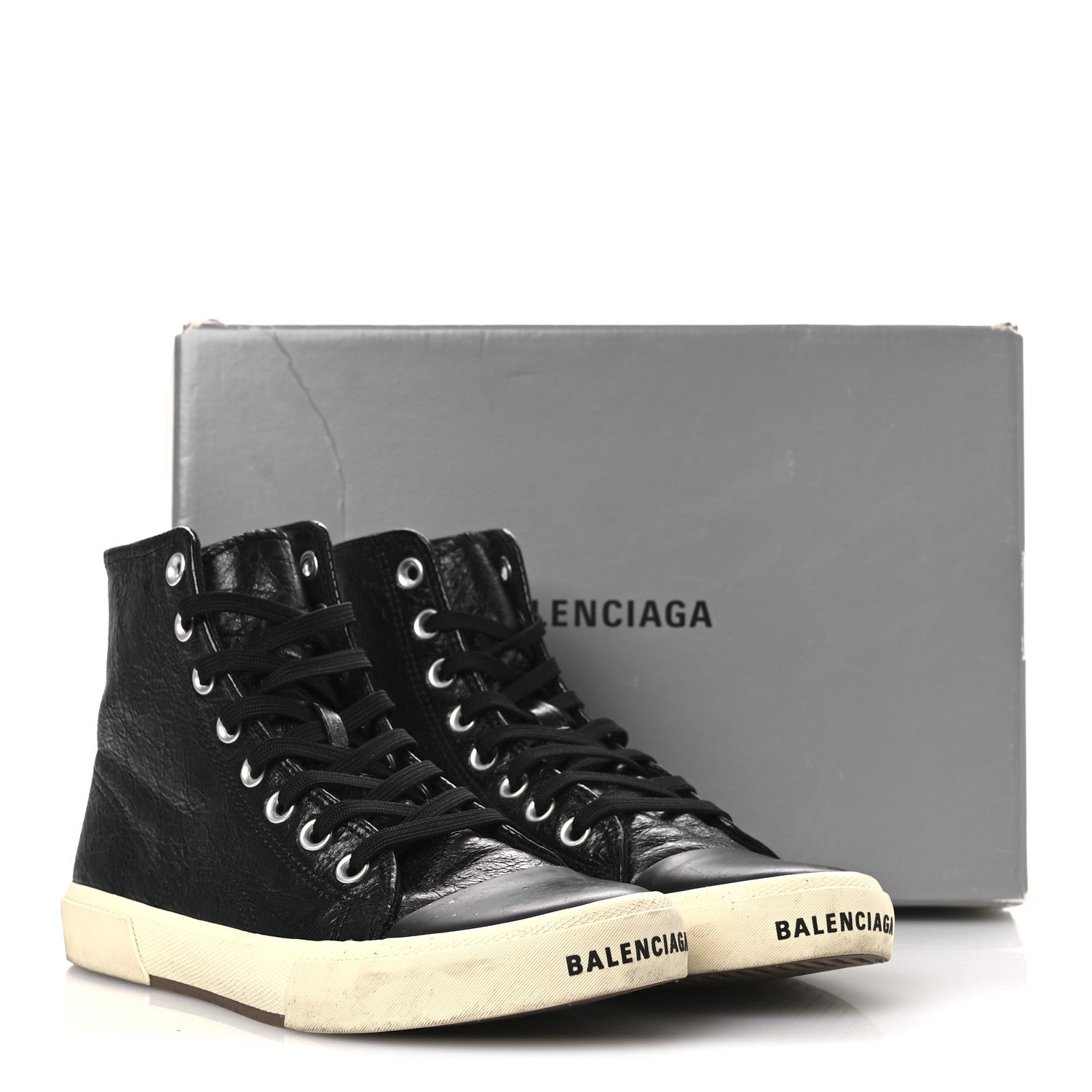Balenciaga Agneau Arena Womens Paris High Top Sneakers 39 Black 11 of 11